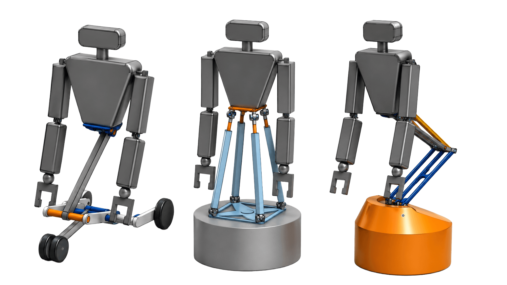Pollen Robotics Reachy leg mechanism concept renders